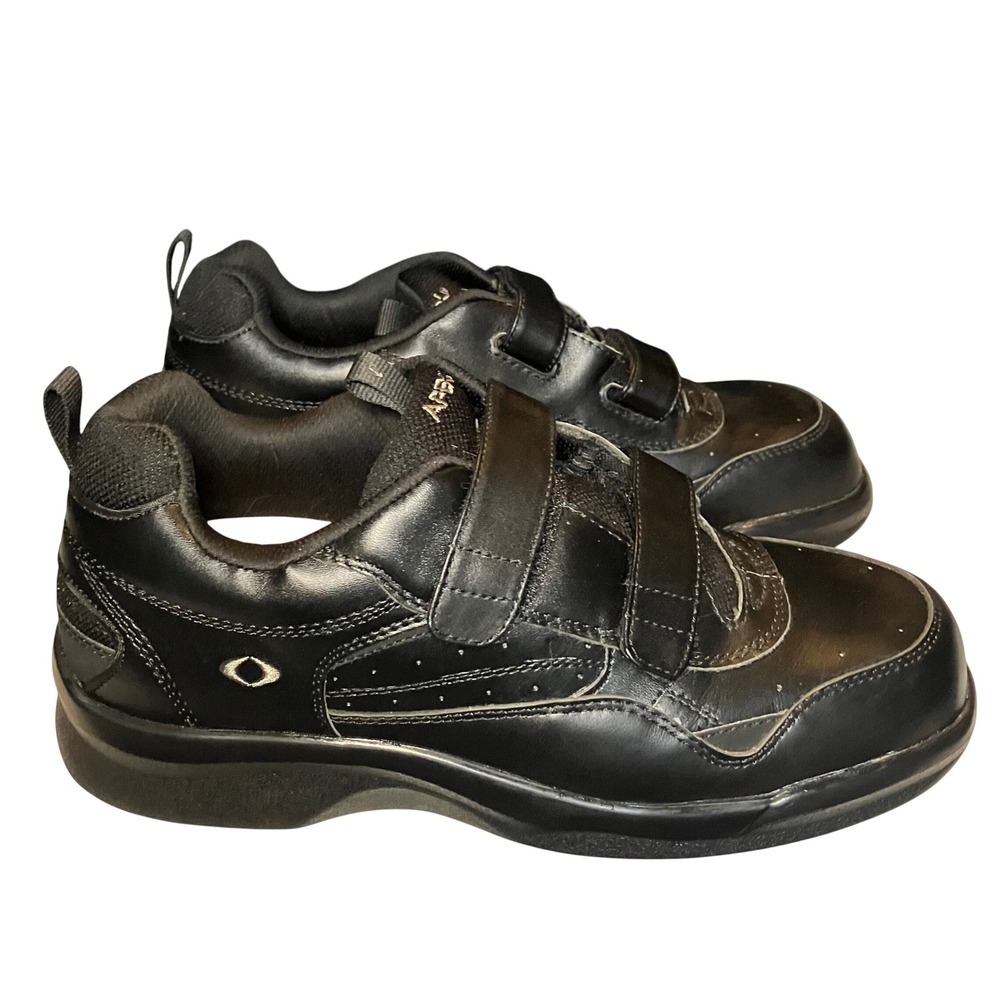 Apex G8010M Mens Walking Shoes Black Leather Double Strap X-Wide Size 12.5‎